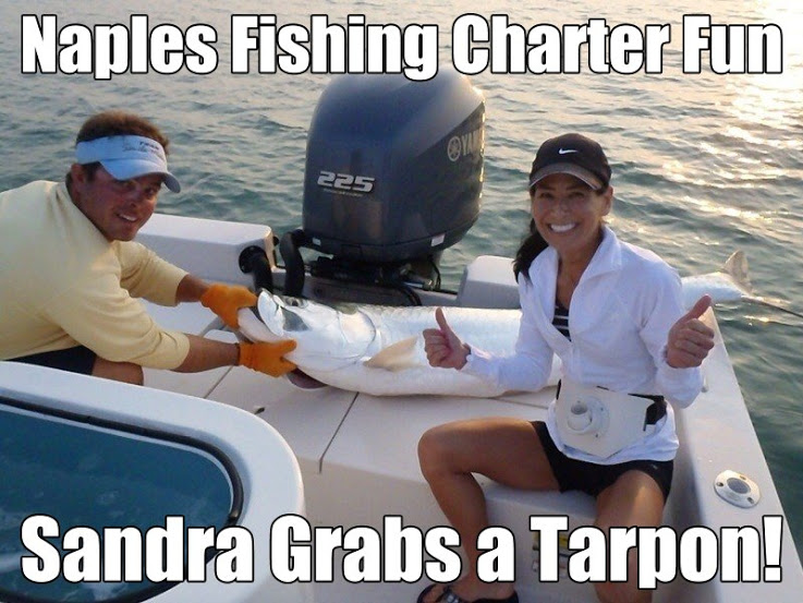 Naples Fishing Charter Trip of Sandra Catching Fish